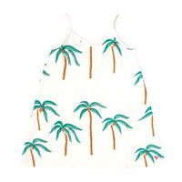 Pink Chicken Organic Kelby Dress - Cream Palm Trees