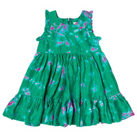 Pink Chicken Silk Kelsey Dress -Magenta Green Tie Dye