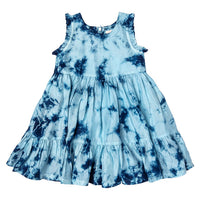 Pink Chicken Silk Kelsey Dress - Navy Sky Tie Dye