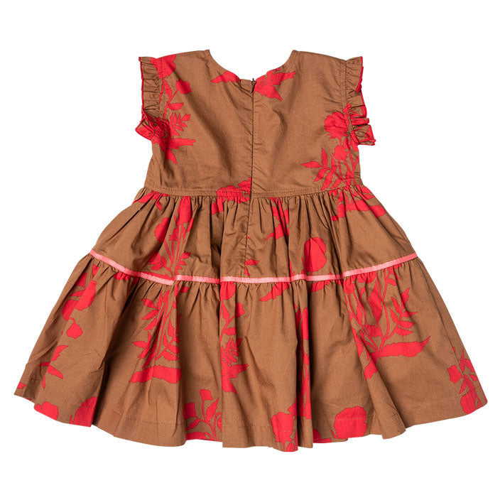 Pink Chicken Polly Dress - Latte Botanical
