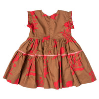 Pink Chicken Polly Dress - Latte Botanical
