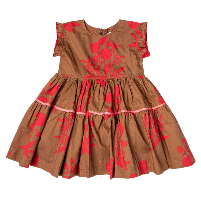 Pink Chicken Polly Dress - Latte Botanical