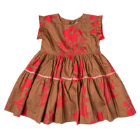 Pink Chicken Polly Dress - Latte Botanical
