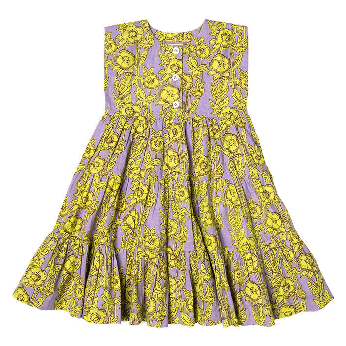 Pink Chicken Rue Dress - Lavender Stem Floral