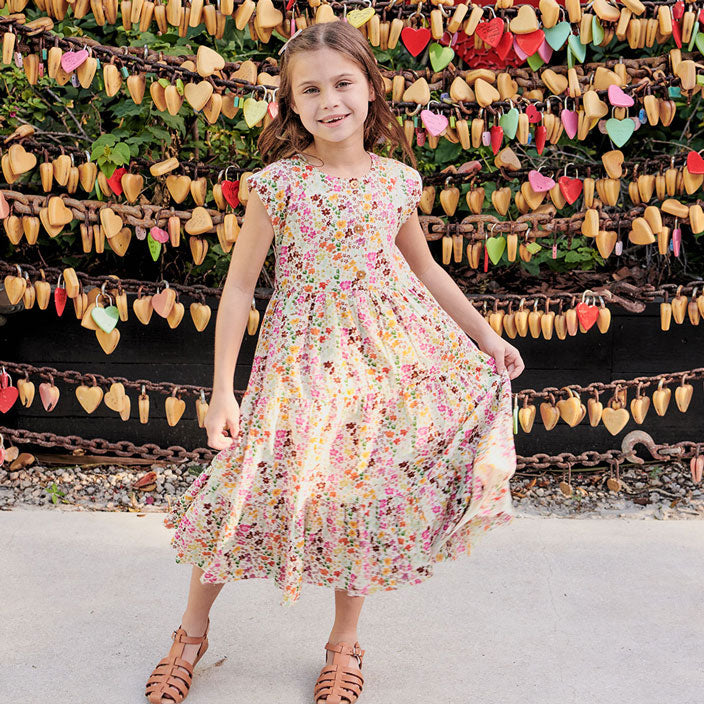 Pink Chicken Rue Dress - Multi Ditsy Floral  Ladida
