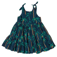 Pink Chicken Taylor Dress - Navy Palm Trees