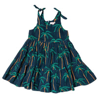Pink Chicken Taylor Dress - Navy Palm Trees