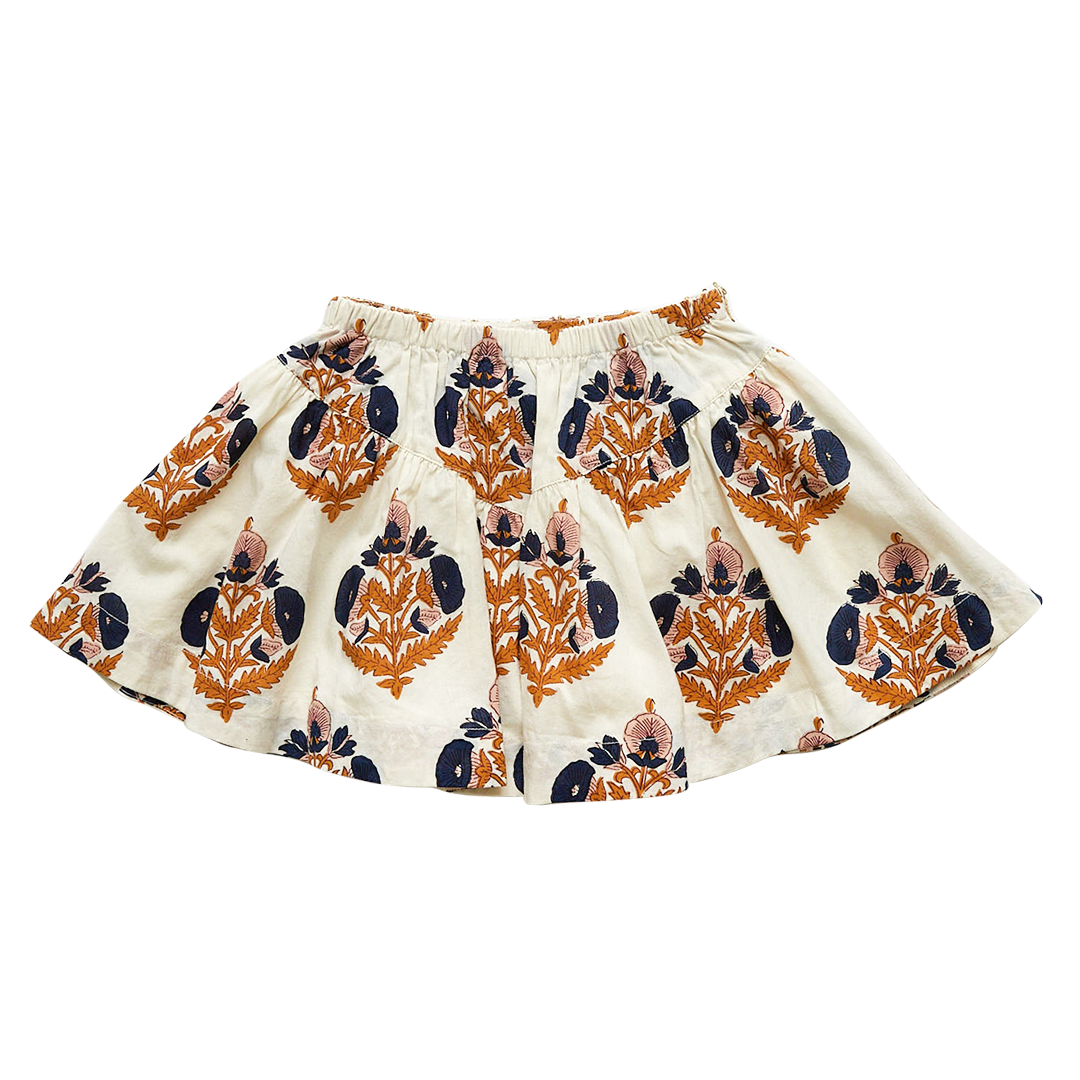 Pink Chicken Alexis Skirt - Navy Gold Flower