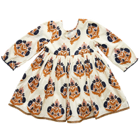Pink Chicken Amma Dress - Navy Gold Flower