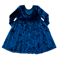 Pink Chicken Steph Dress - Crushed Blue Velvet