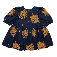 Pink Chicken Brooke Dress - Navy Embroidery