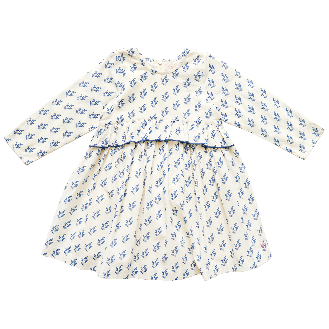 Pink Chicken Caroline Dress - Royal Block Print