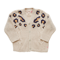 Pink Chicken Grandpa Sweater - Cream