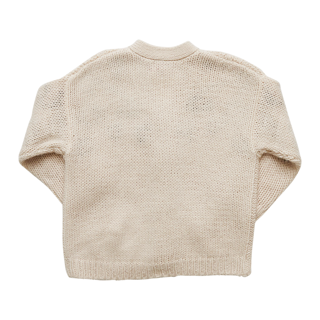 Pink Chicken Grandpa Sweater - Cream