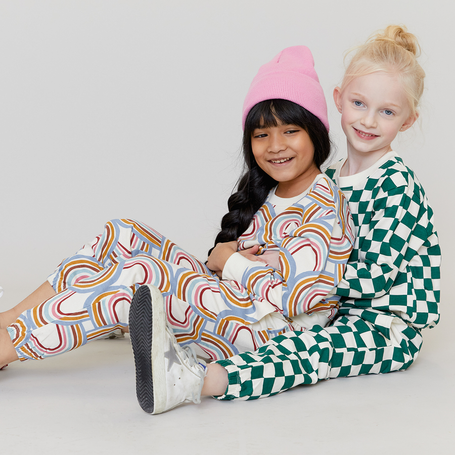 Pink Chicken Organic Sweatshirt - Rainbow