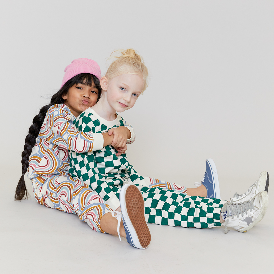 Pink Chicken Organic Sweatshirt - Evergreen Check