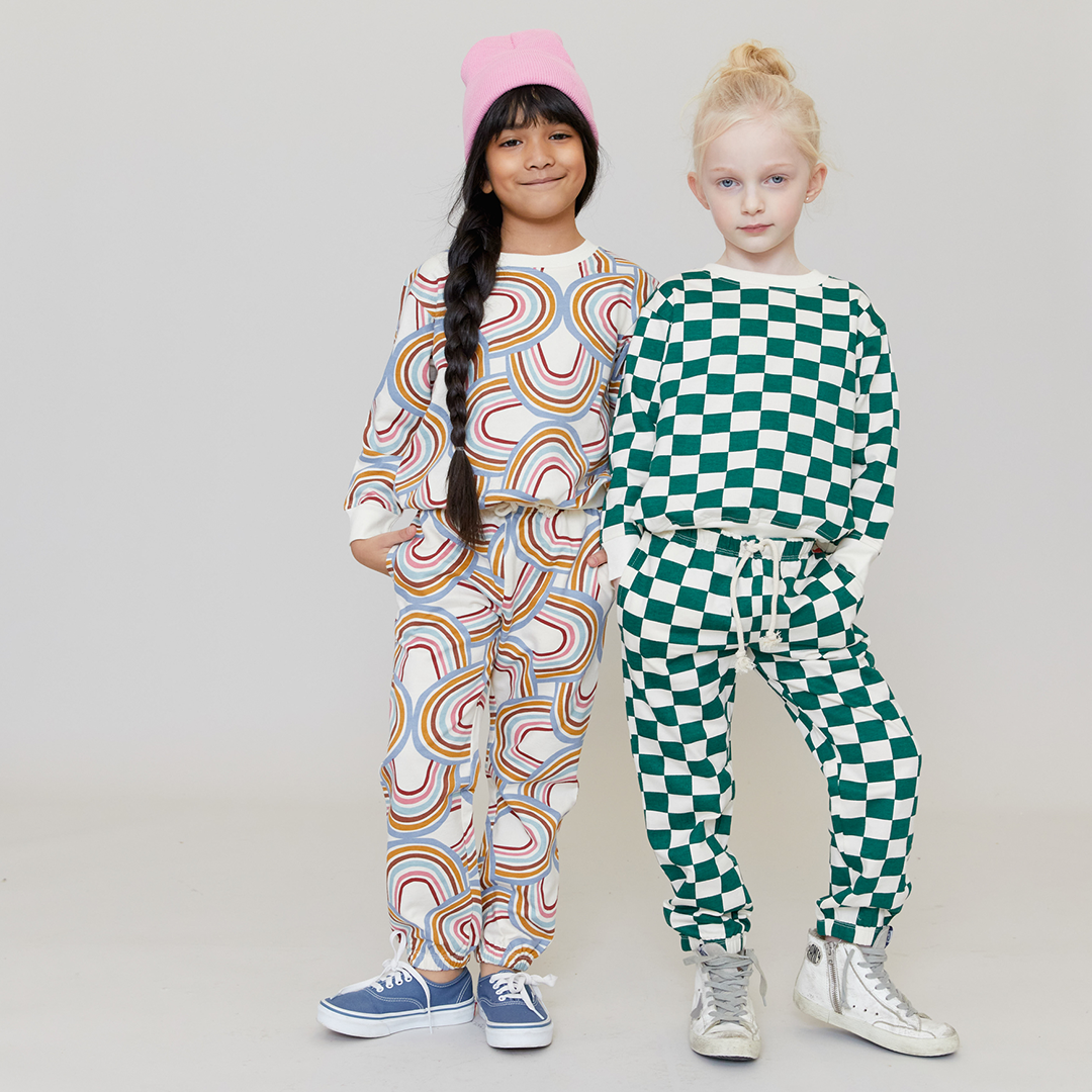 Pink Chicken Organic Sweatshirt - Evergreen Check