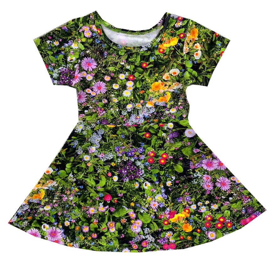 Romey Loves Lulu Green Flowers Skater Dress