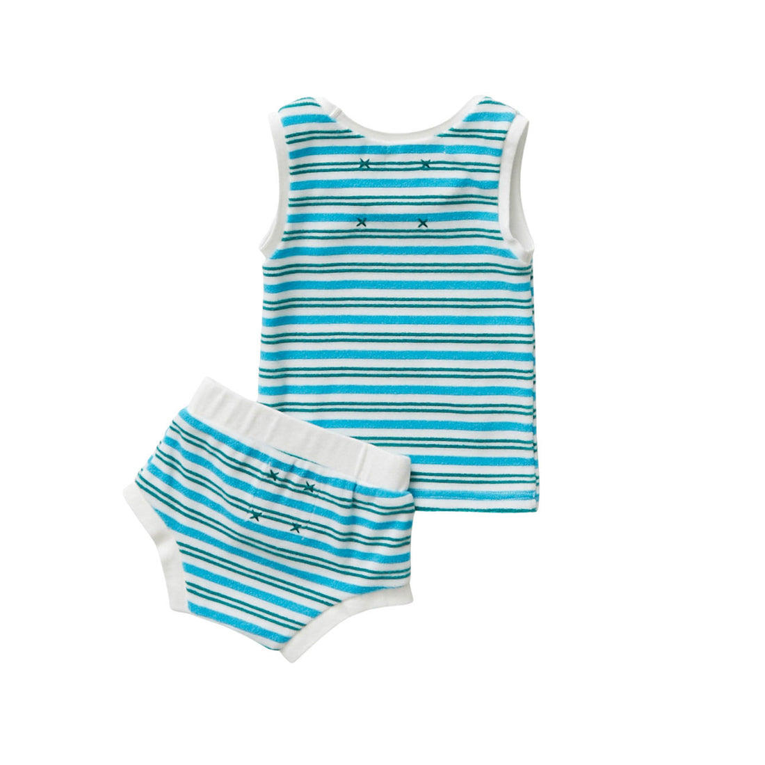 Hey kid Striped Terry Set- Blue