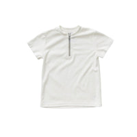 Hey kid Zip Terry Shirt- Short Sleeves- White