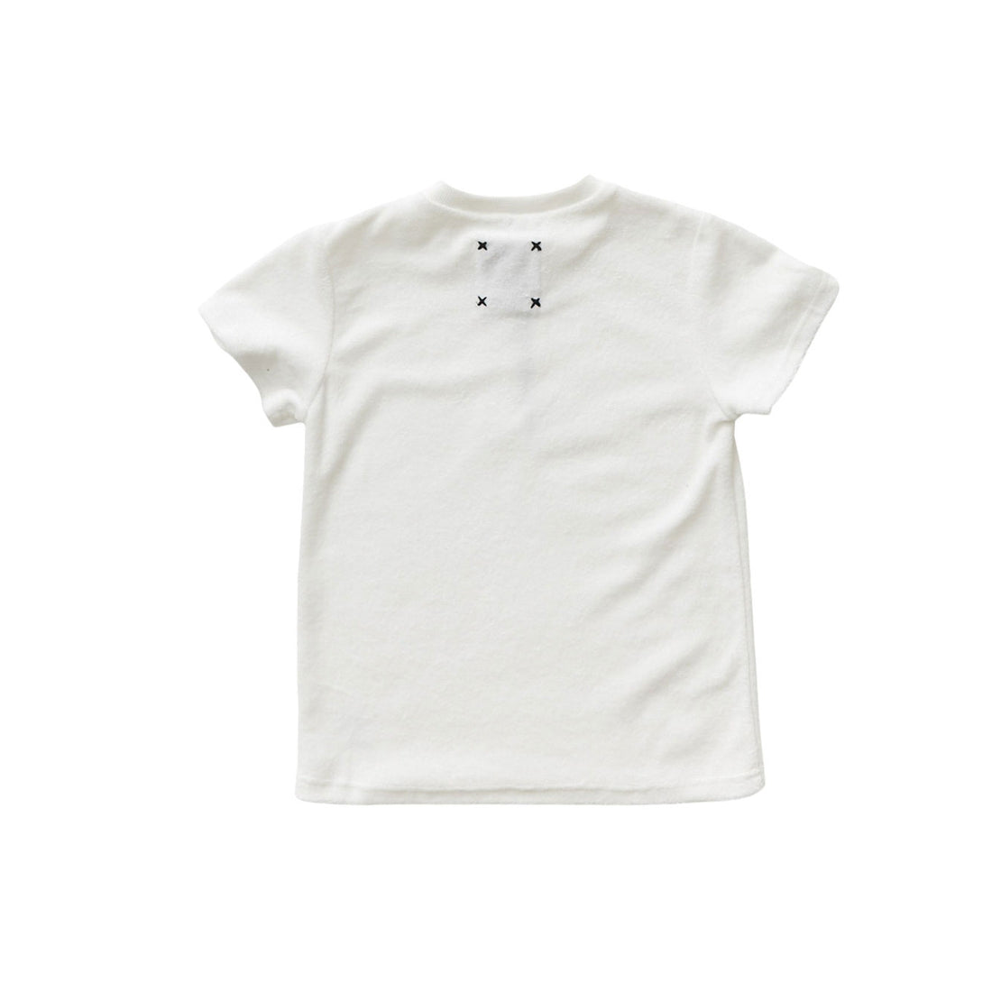 Hey kid Zip Terry Shirt- Short Sleeves- White
