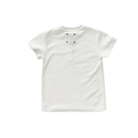 Hey kid Zip Terry Shirt- Short Sleeves- White