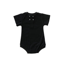Hey kid Zip Terry Onesie- Black