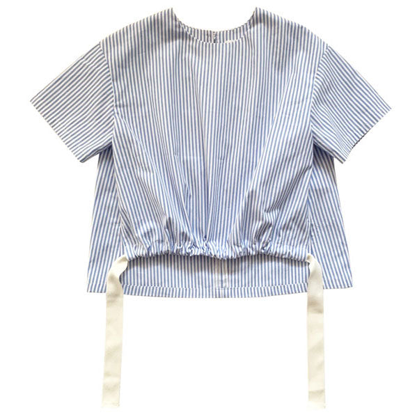 Dinui Blue Stripe Rowan Cinched Blouse