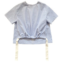 Dinui Blue Stripe Rowan Cinched Blouse