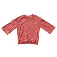Hey kid Red Embroidered Sun Terry Top