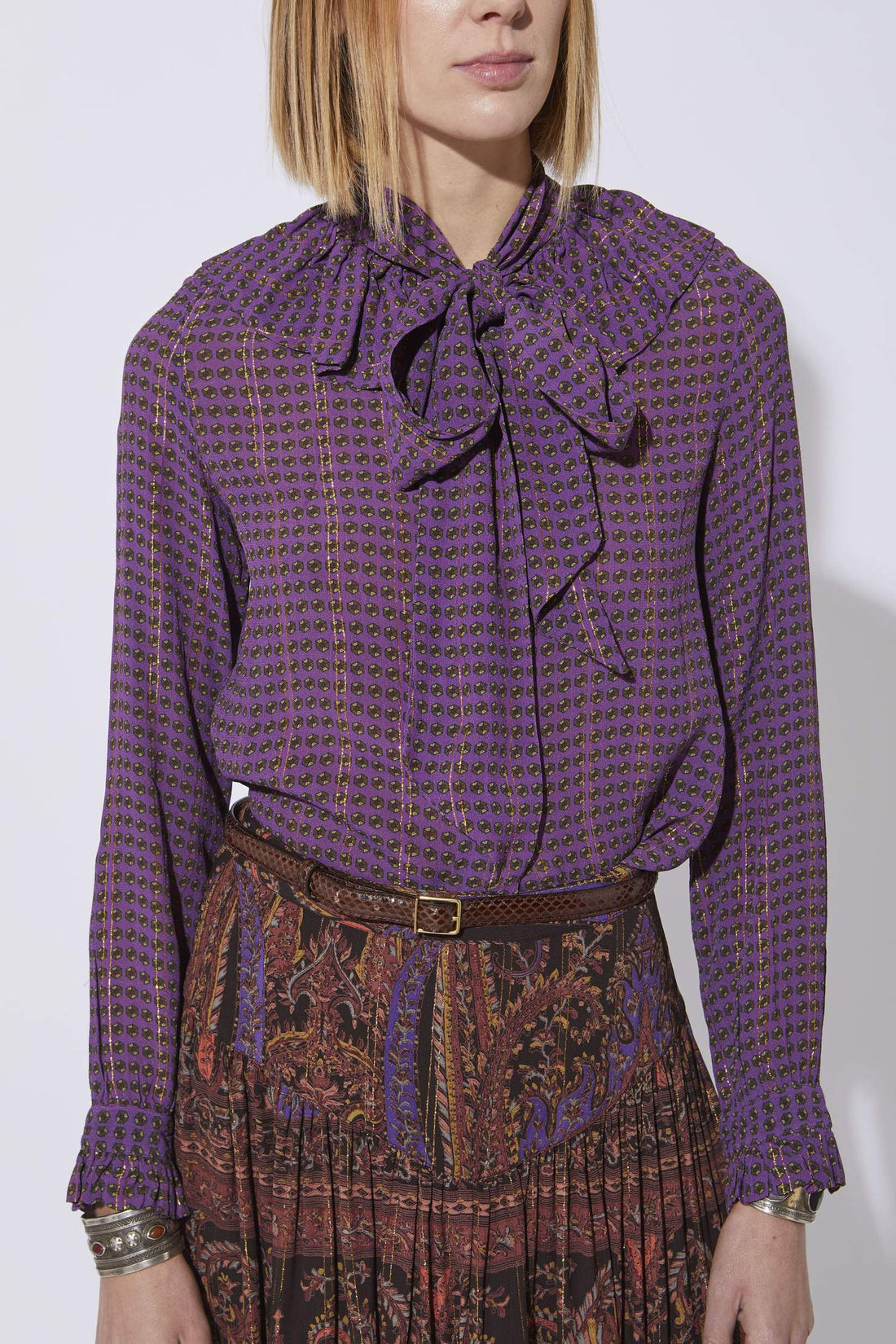 Laurence Bras Purple Dot Harrods Blouse