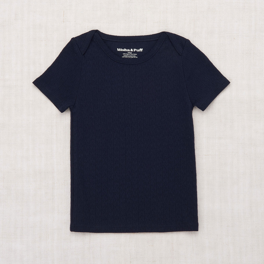 Misha and Puff Maritime Blue Hearts Pointelle Tee