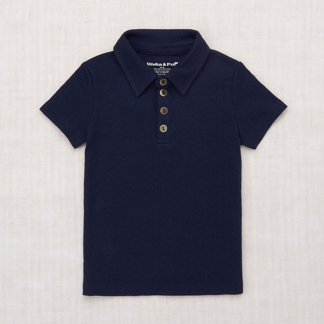 Misha and Puff Maritime Blue Hearts Polo Shirt