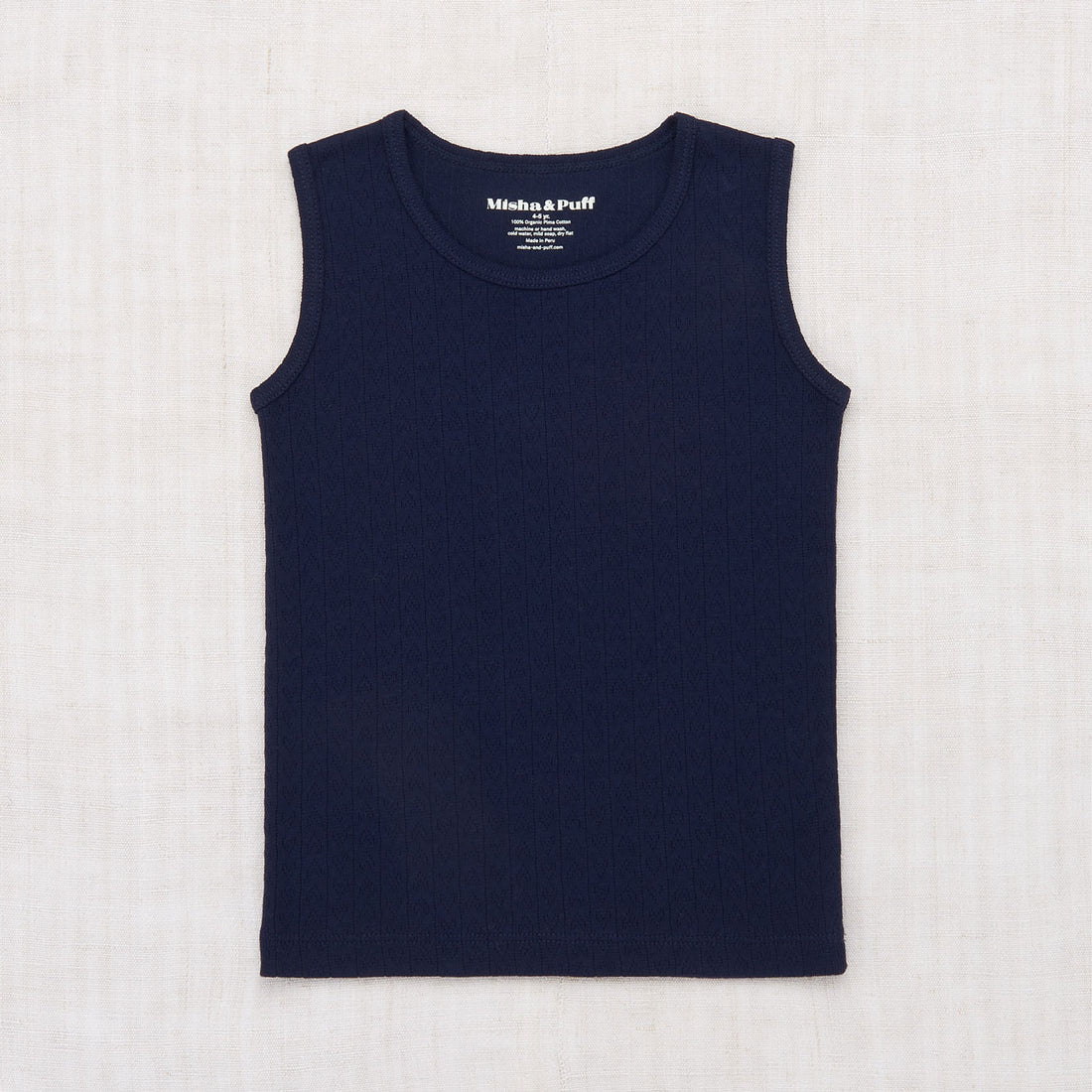 Misha and Puff Maritime Blue Hearts Pointelle Tank