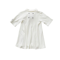Hey kid White Ribbed Polo with Sun Logo Dress