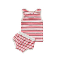 Hey kid Striped Terry Set- Pink