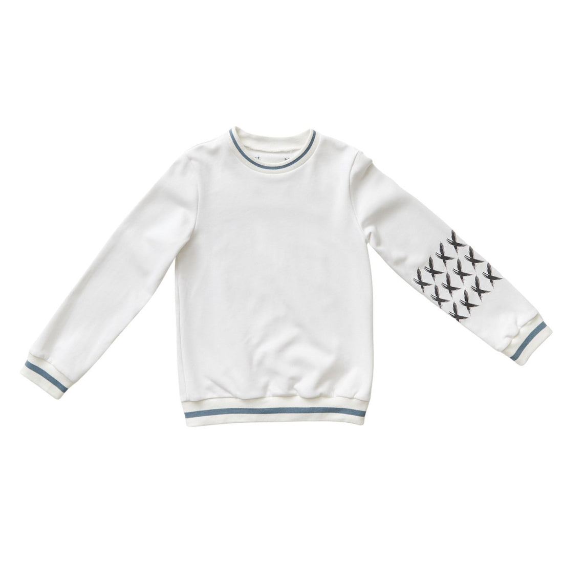 Hey kid White/Teal Embroidered Beach Sweatshirt