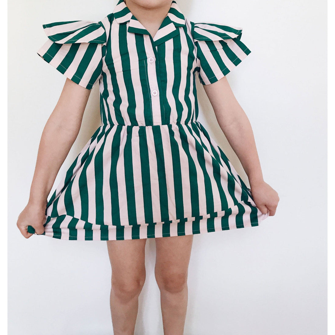 Hugo Loves Tiki dresses Hugo Loves Tiki Beverly Hill Stripe Petal Sleeve Dress
