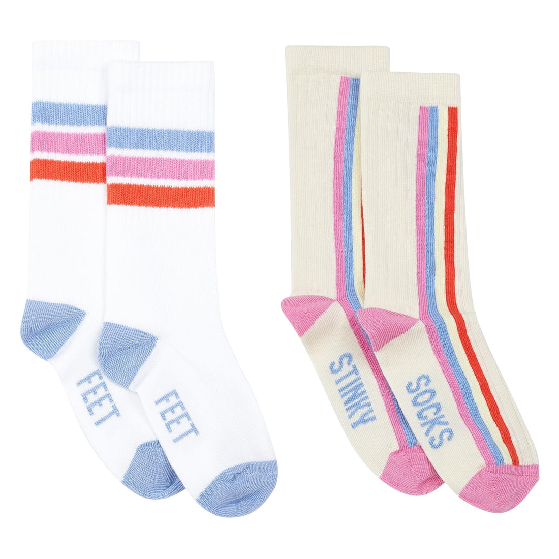 Hundred Pieces accessories Hundred Pieces White Pack 2 Pairs Of Socks Funky Stinky Feet