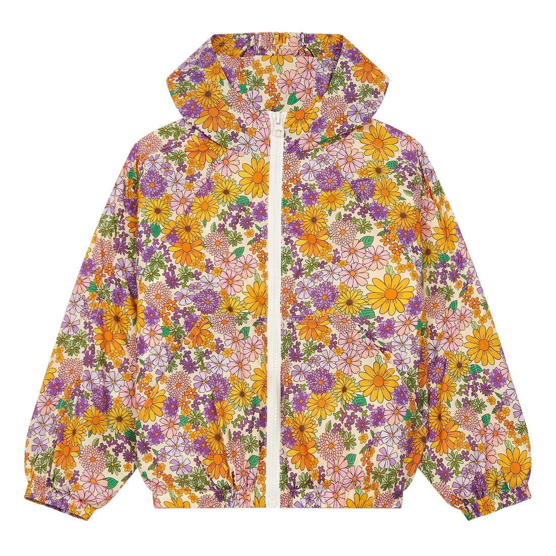 Hundred Pieces Outerwear Hundred Pieces Flowers Hooded Windbreaker