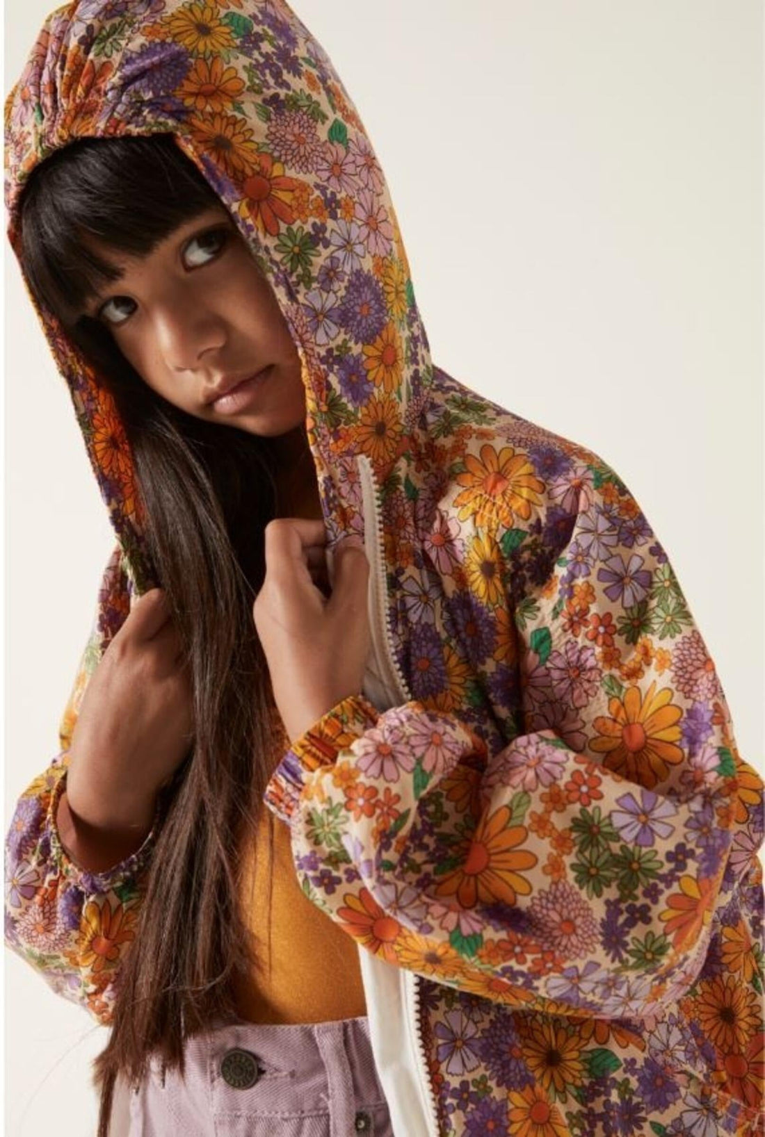 Hundred Pieces Outerwear Hundred Pieces Flowers Hooded Windbreaker