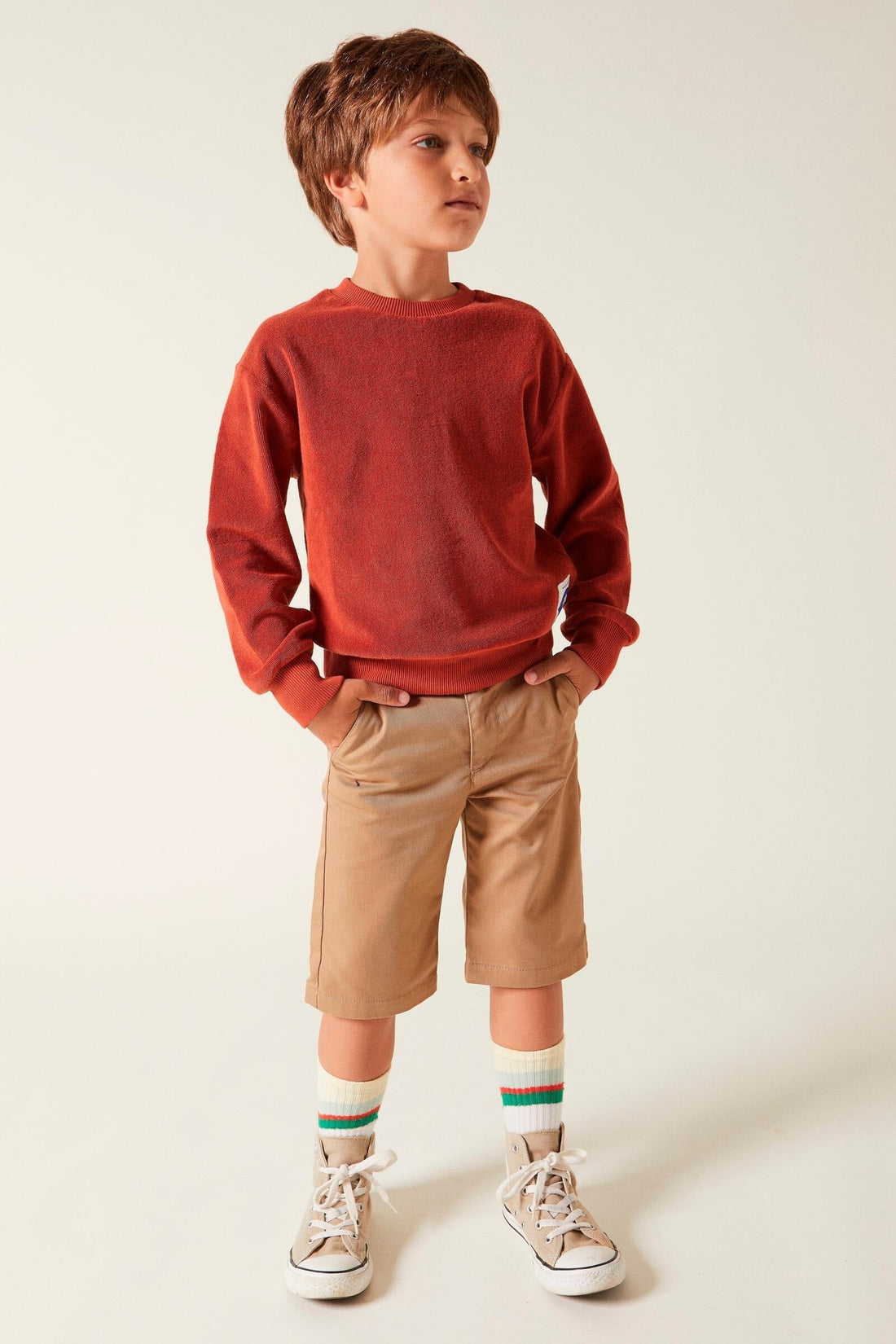 Hundred Pieces sweatshirts Hundred Pieces Burnt Orange Terry Cloth Sweatshirt