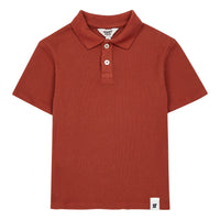 Hundred Pieces tees Hundred Pieces Burnt Orange Waffle Knit Polo Shirt