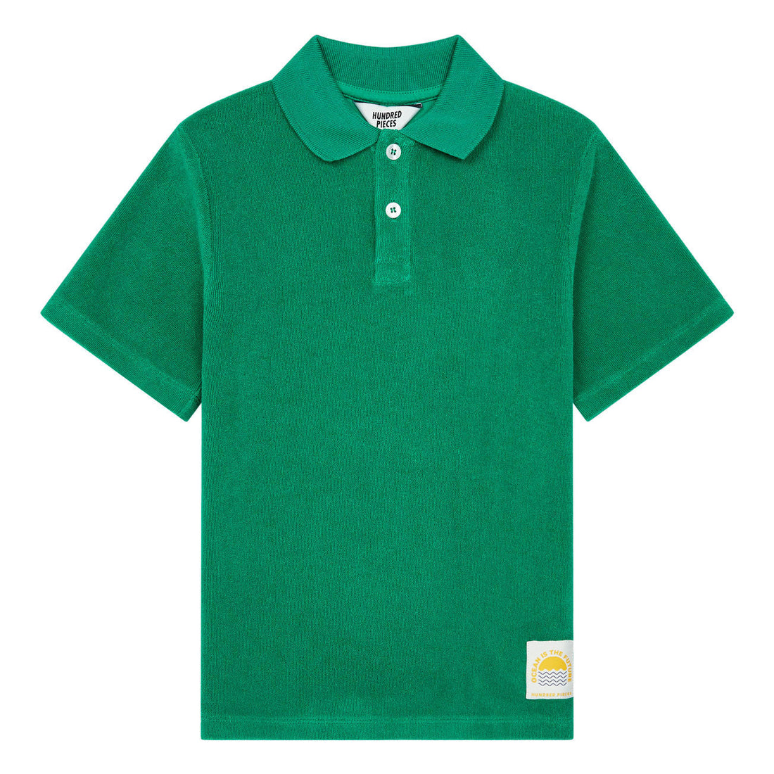 Hundred Pieces tees Hundred Pieces Green Terry Cloth Polo Shirt