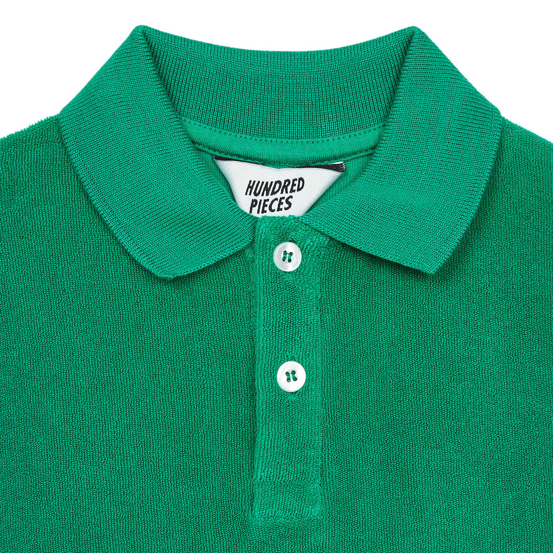 Hundred Pieces tees Hundred Pieces Green Terry Cloth Polo Shirt
