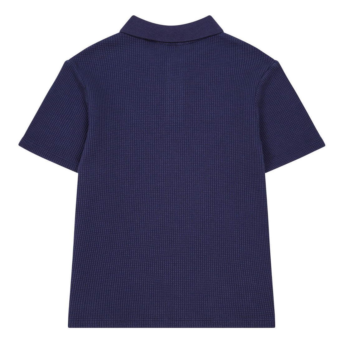 Hundred Pieces tees Hundred Pieces Navy Blue Waffle Knit Polo Shirt