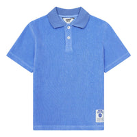 Hundred Pieces tees Hundred Pieces Wave Blue Terry Cloth Polo Shirt