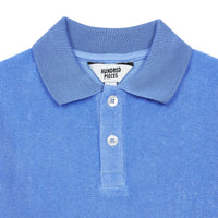 Hundred Pieces tees Hundred Pieces Wave Blue Terry Cloth Polo Shirt