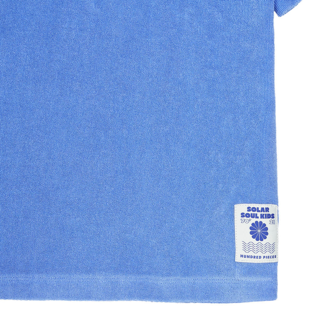 Hundred Pieces tees Hundred Pieces Wave Blue Terry Cloth Polo Shirt