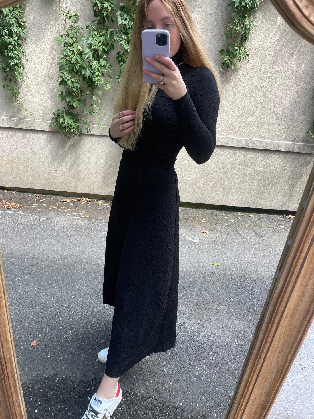 Ava and Lu Black Detailed Turtleneck